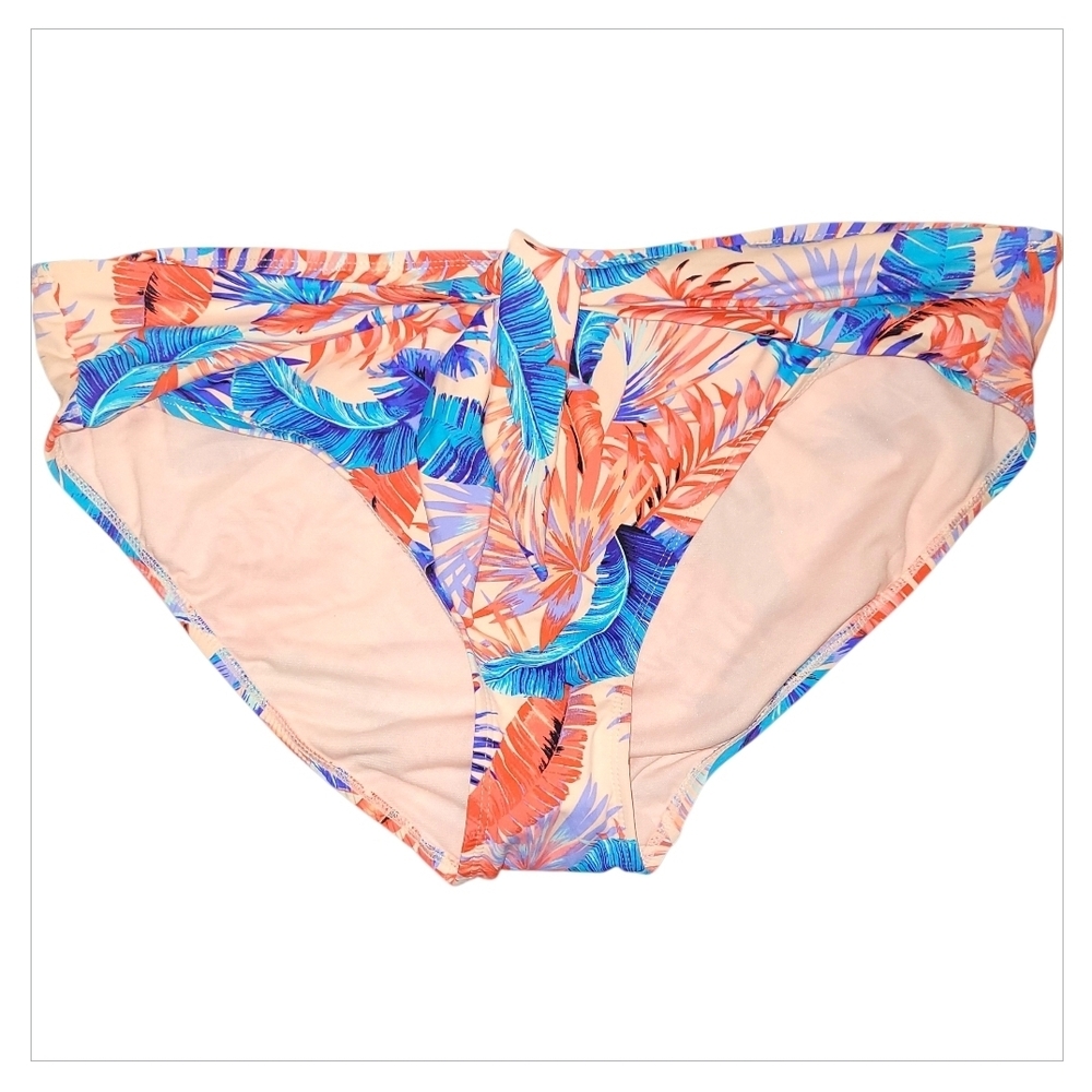 Tropical High Waist Swim Bottom Ruched Bikini Catalina S-XL NWT